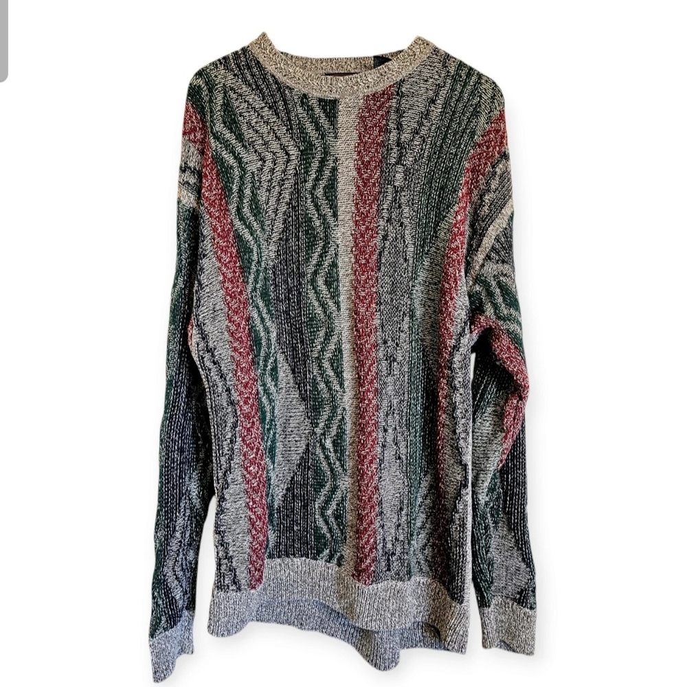Vintage Roundtree And Yorke Mens Ramie & Cotton Loose Knit Sweater Size Large